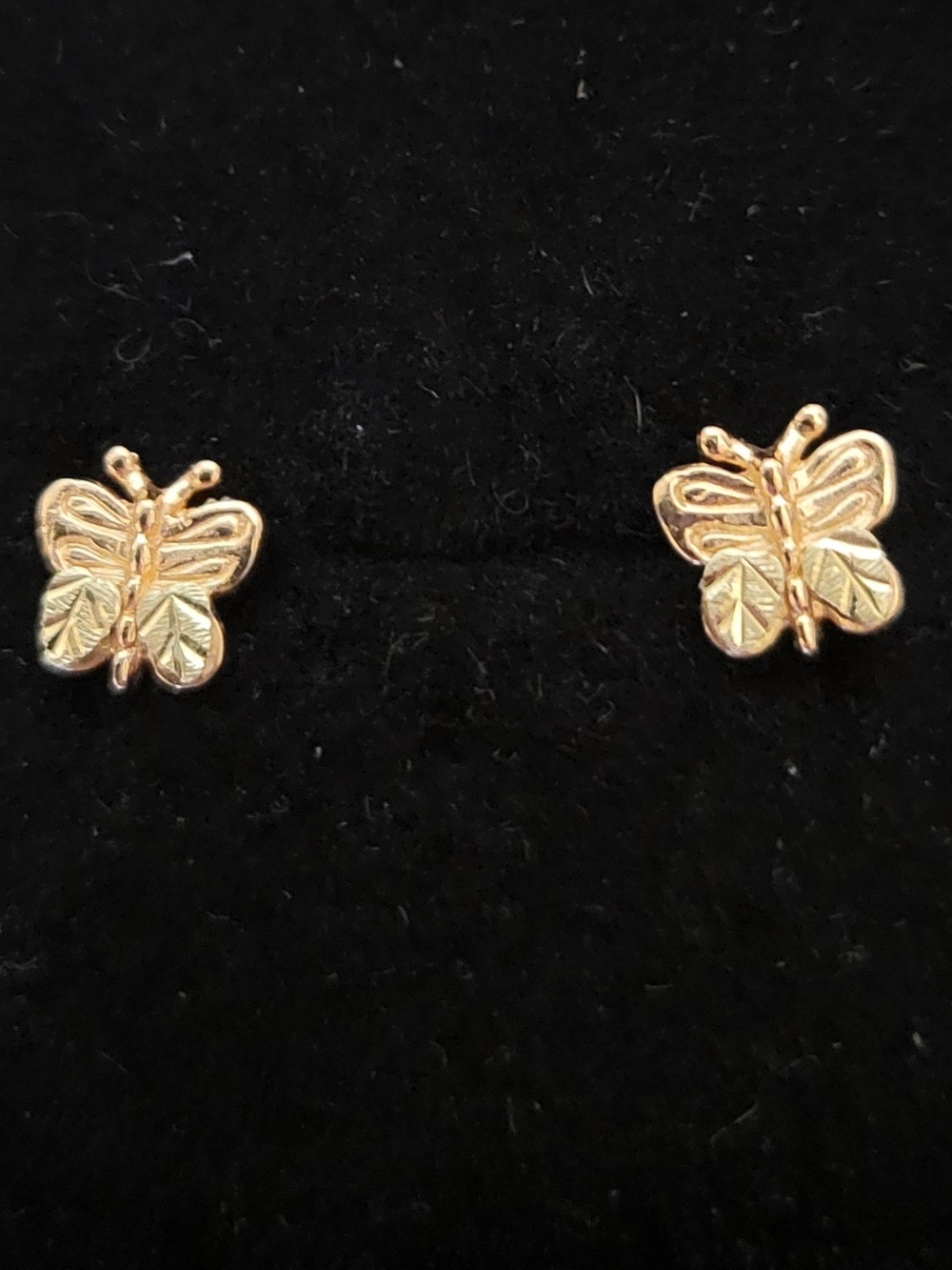 Black Hills Gold Butterfly Stud Earrings, Fairy